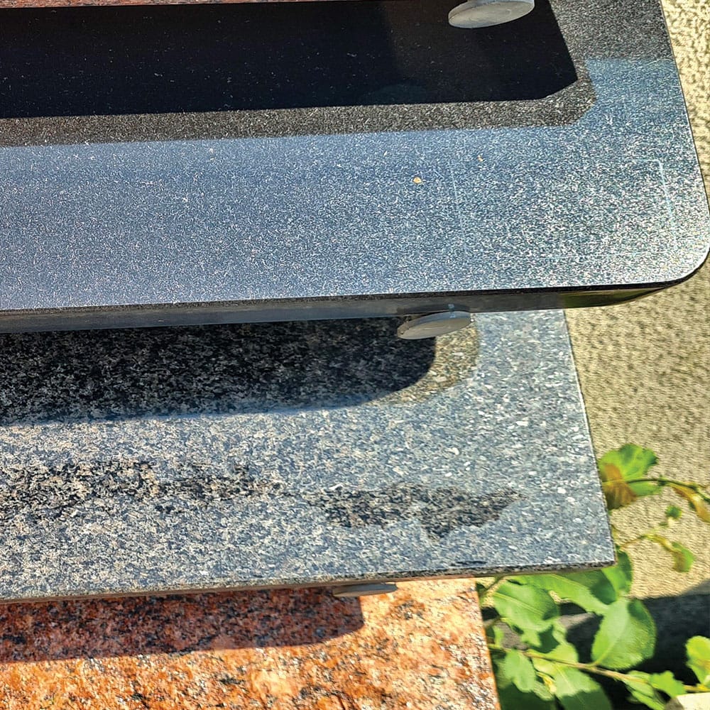 Photo of granite steps in diferent finishings and colours